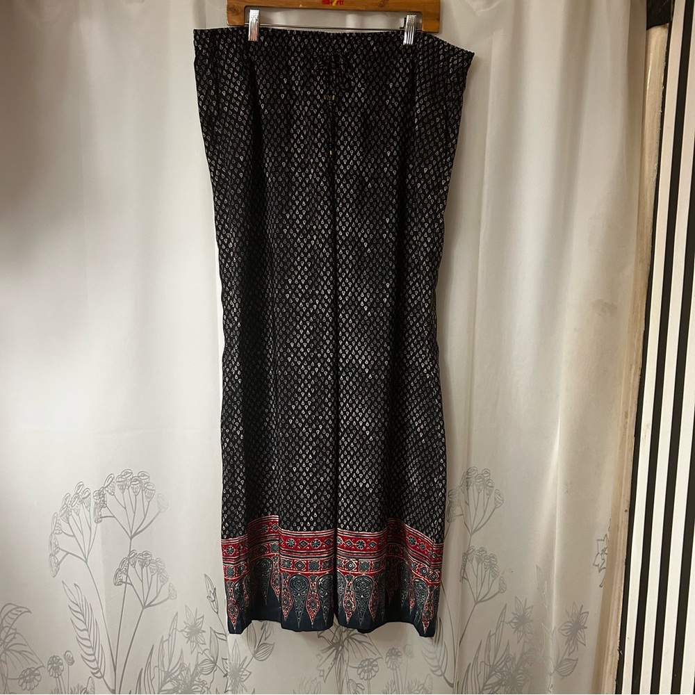 Lauren Ralph Lauren‎ Black Printed wide leg pants.